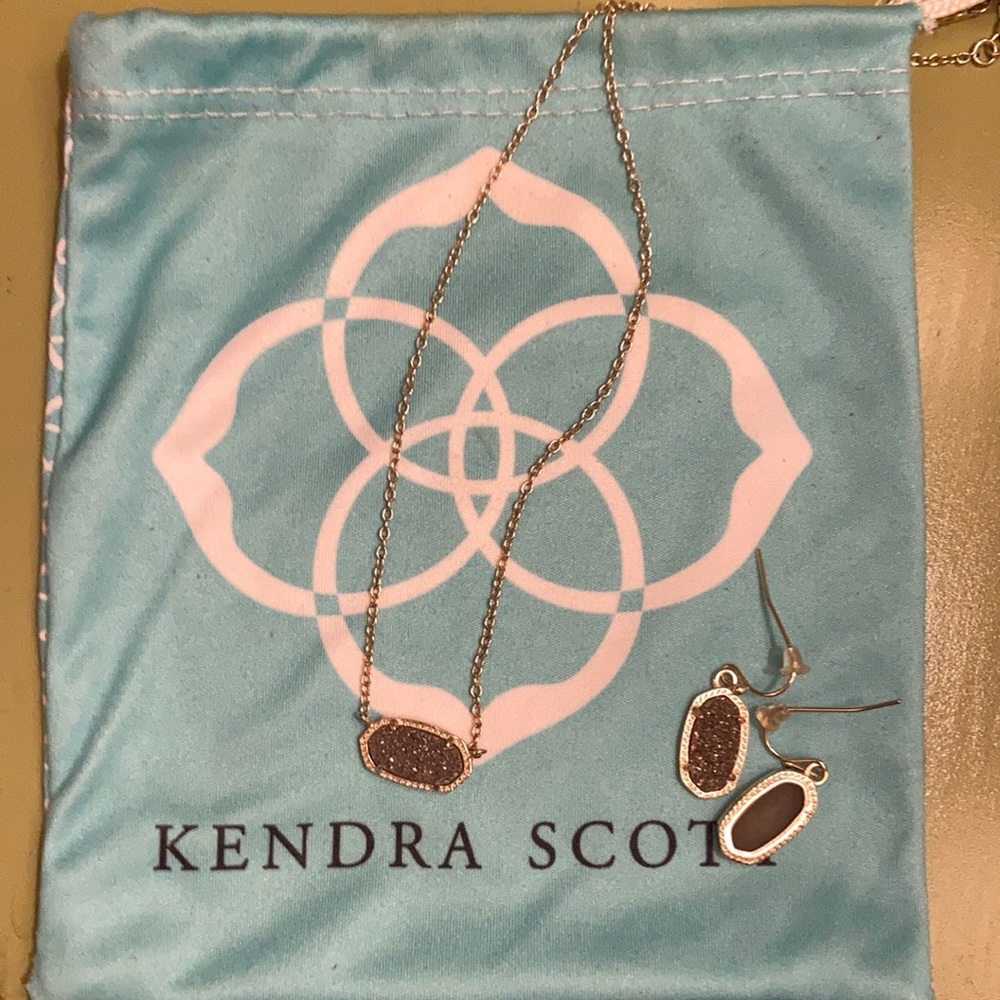 Kendra Scott druzy necklace and earring set